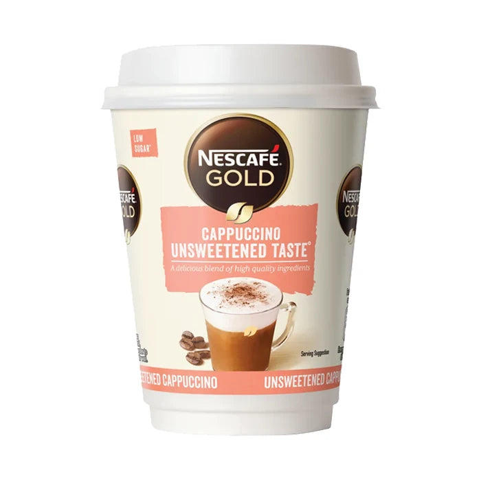 Nescafe & Go - Unsweetened Cappuccino - 12oz Foil Sealed Drinks (Pack of 8 Cups)