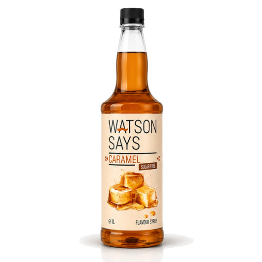 Watson Says: Sugar Free Caramel Coffee & Beverage Syrup - 1 Litre Plastic Bottle