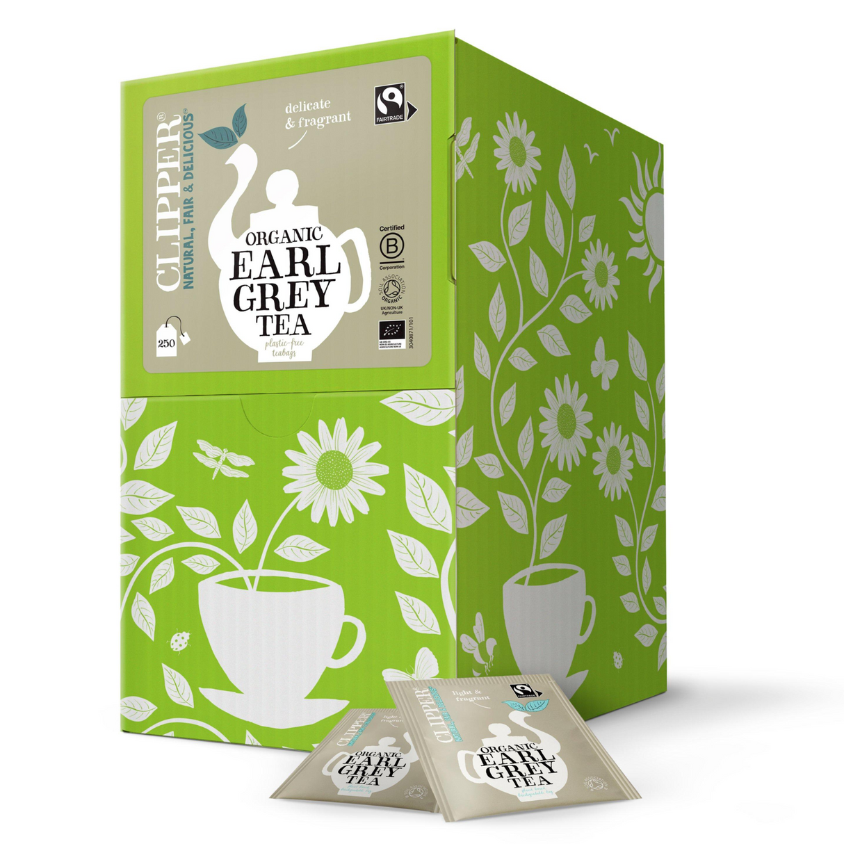 Clipper Tea: Organic Fairtrade Earl Grey Envelope Tea Bags - Individually Wrapped - (Box of 250)