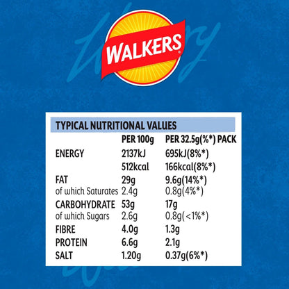 Walkers Crisps: Cheese & Onion - 32.5g (Box of 32)