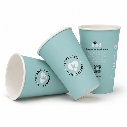 12oz 'Swirl' Paper Vending Machine Cups - 80mm Diameter - (Box of 1000)