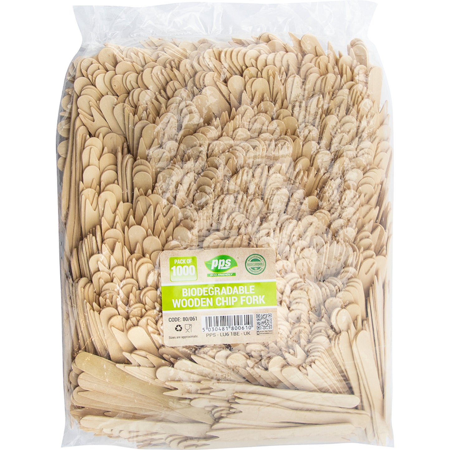 Wooden Chip Forks Biodegradable 8.5cm - Pack of 1000