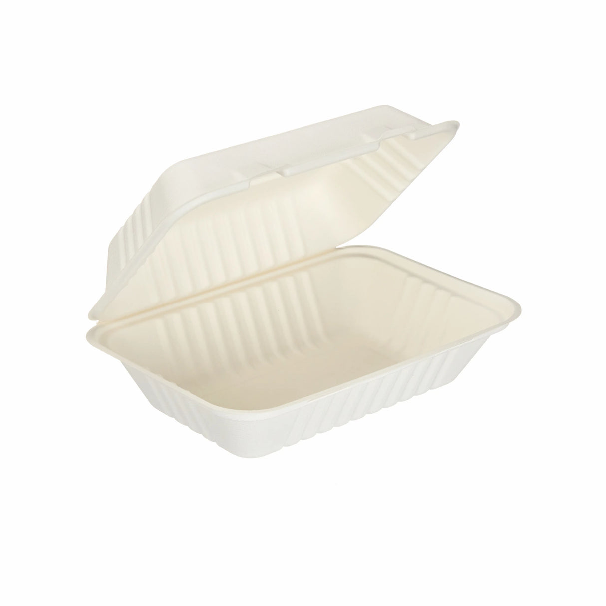 Edenware - Moulded Fibre Clamshell Large Meal Boxes - Takeaway Food Packaging - 9" x 6" - (Case of 250)