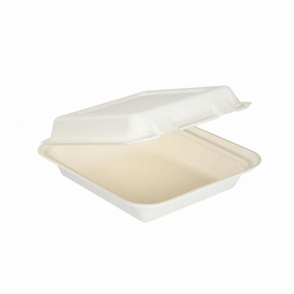 Moulded Fibre Clamshell Meal Box / Lunchbox - 8" Square (Case of 200)