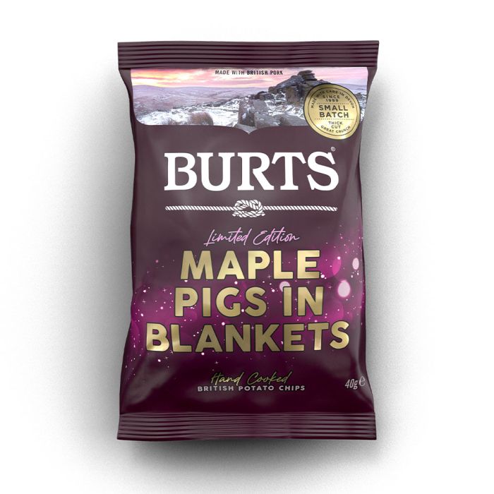 Burts Maple Pigs in Blankets Thick Cut Crisps (20x40g) Limited Edition - Christmas