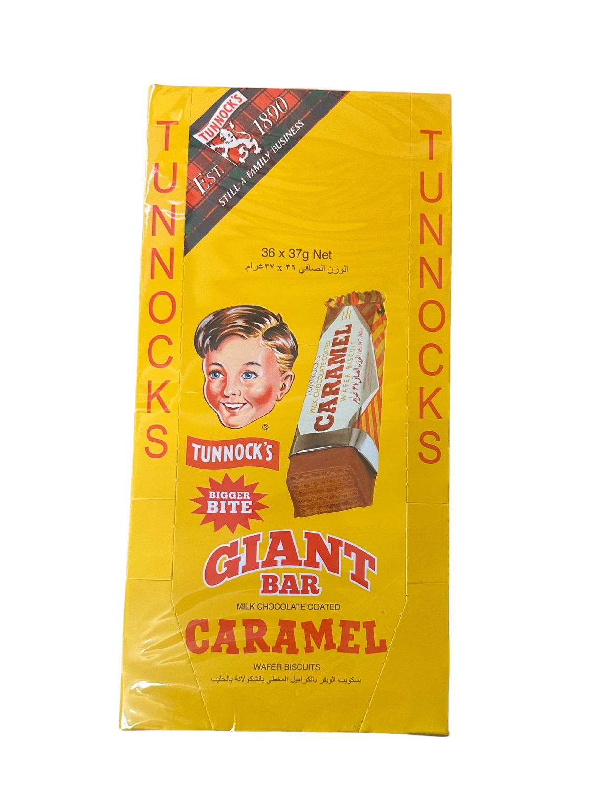 Tunnocks Giant Bar Caramel Wafers - 37g (Box of 36)