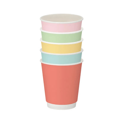 8oz Confetti Mixed Colour Double Wall Hot Cups - Case of 500