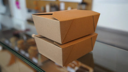Medium #8 Kraft Folded Board Food Box - Case of 250