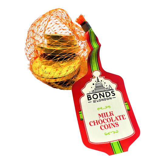 Bonds Gold Milk Chocolate Coins 25g individual net of foil-wrapped coins
