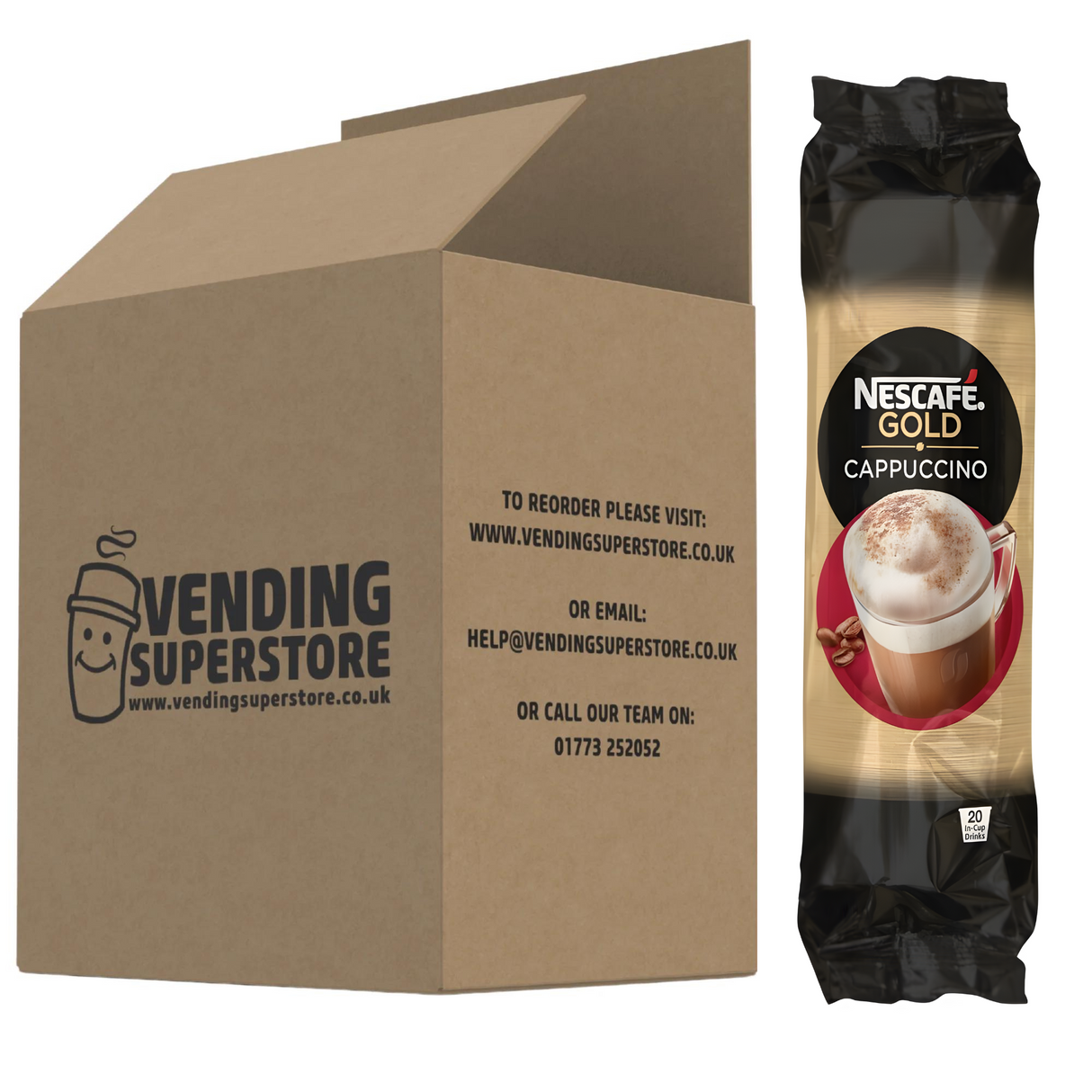 Incup Vending Drinks - Nescafe Cappuccino  - (Pack of 20 Cups / 240 Cups)