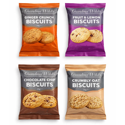 Grandma Wild's Individually Wrapped Biscuit Portions - 4 Varieties (Box of 100)