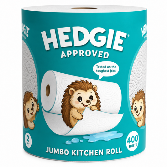 Hedgie Jumbo Kitchen Roll 2-Ply - Single Roll 400 Sheets