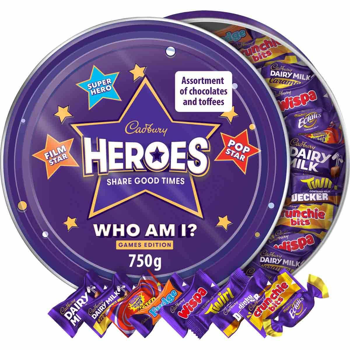 Cadbury Heroes - Metal Tin - Assorted Chocolates - 750g - Gift Tin - Vending Superstore
