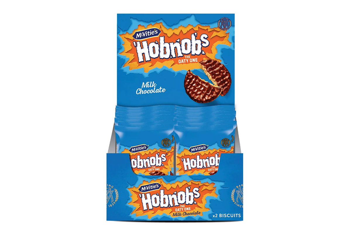 McVitie's Milk Chocolate Hobnobs Individually Wrapped Packs 37.5g - Case of 24