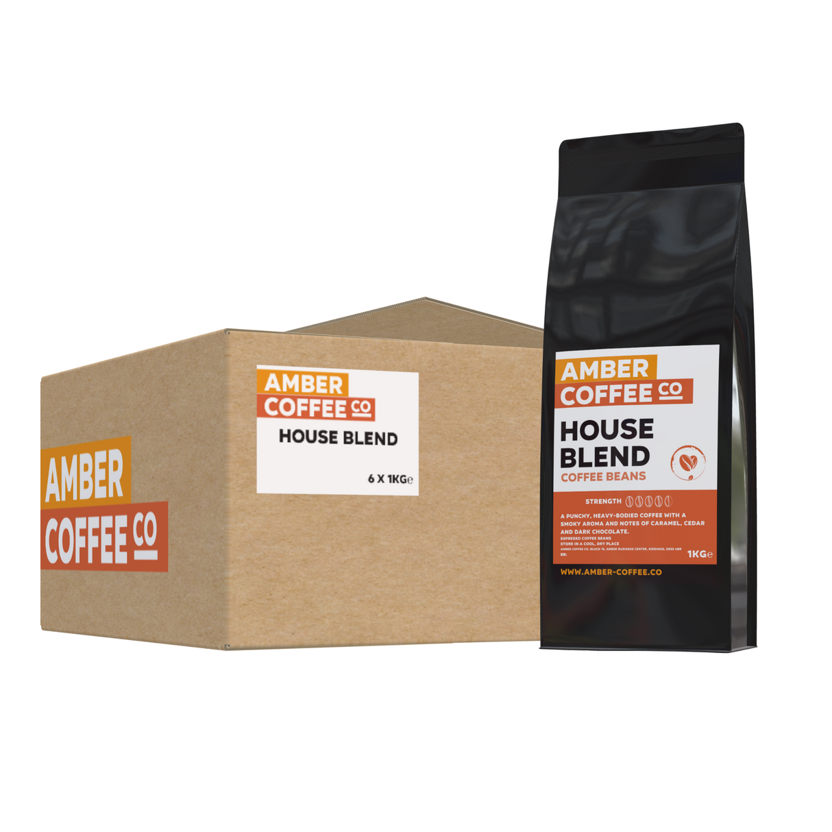 Amber Coffee Co - House Blend - Premium Coffee Beans (Full Case or 1KG Bags)