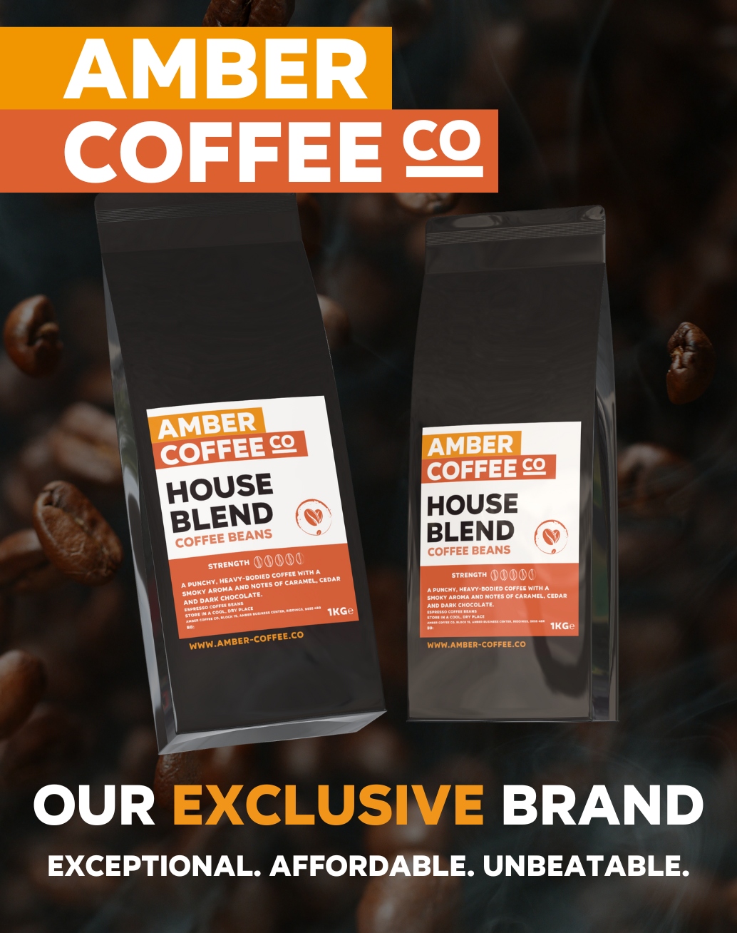 Amber Coffee Co - House Blend - Premium Coffee Beans (Full Case or 1KG Bags)