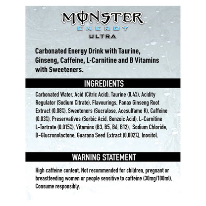 Monster Energy Ultra White - 500ml (Pack of 12)