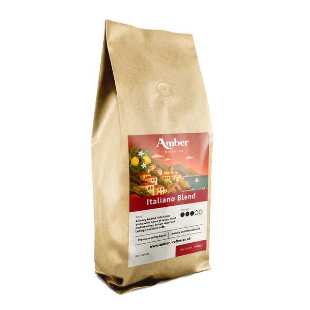 Amber Coffee Co - Italiano Blend - Premium Coffee Beans (Full Case or 1KG Bags)