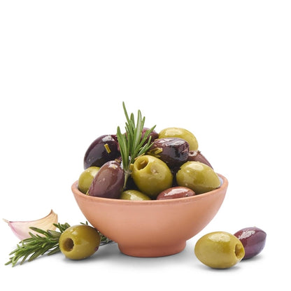 Mr Filbert's Rosemary & Garlic Mixed Olives – 50g (Box of 12)
