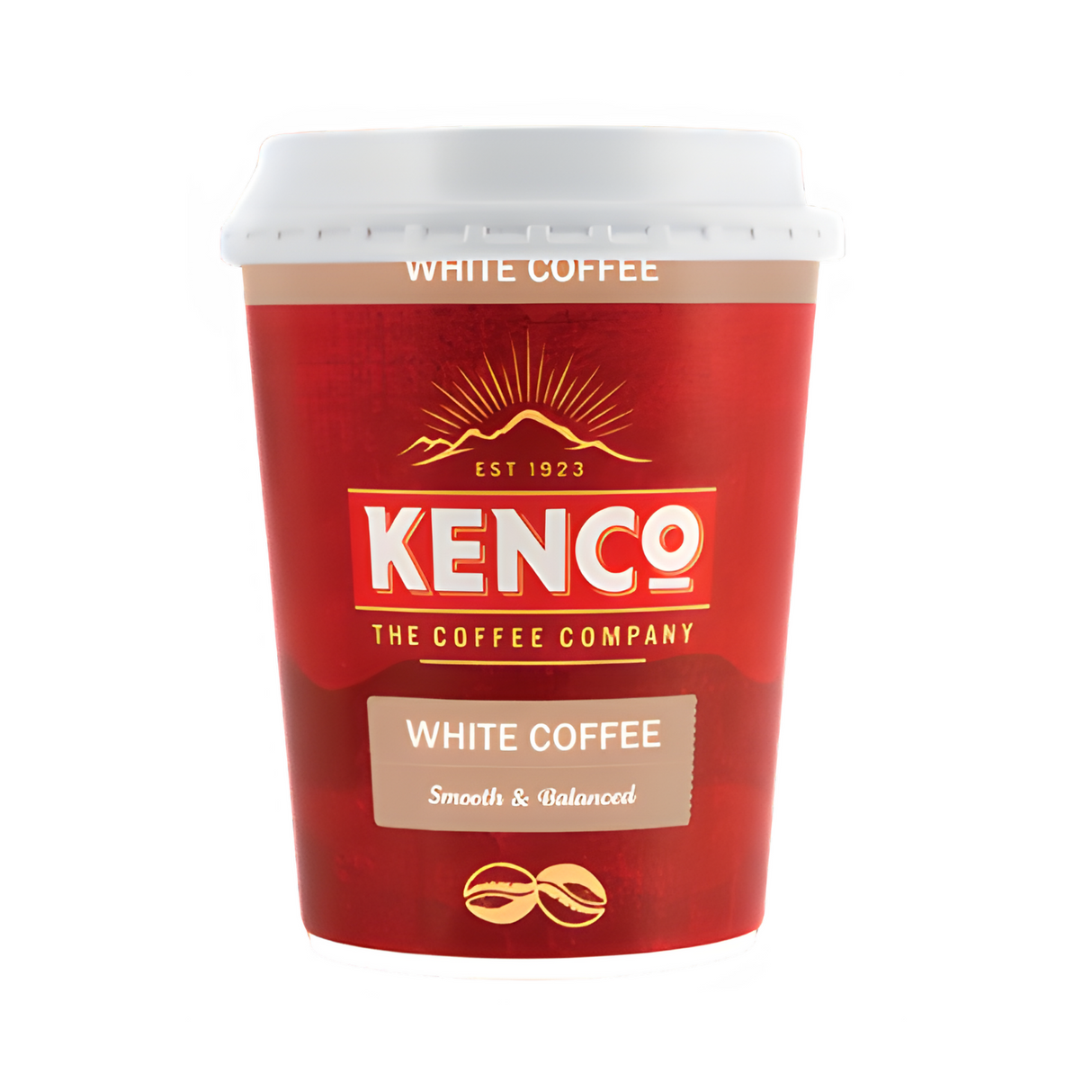 12oz Foil Sealed Drinks - Kenco White - Nescafe & Go Compatible (Pack of 8 Cups)