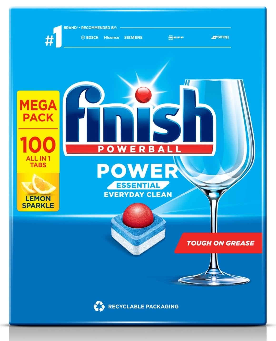 Finish Dishwasher Tablets Power Essential Lemon 100's