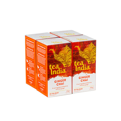 Tea India - Ginger Chai Tea Bags - (Pack of 40)