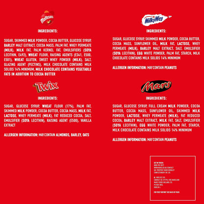 Maltesers & Friends 73g ingredients and allergen panel