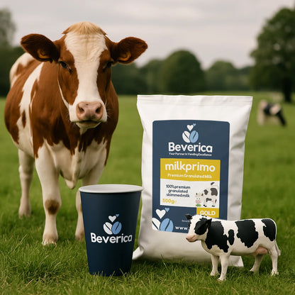 Beverica Milkprimo GOLD Premium Granulated Milk for Vending Machines (Milfresh Gold Alternative) 100% Skimmed Milk - (500g Bags)