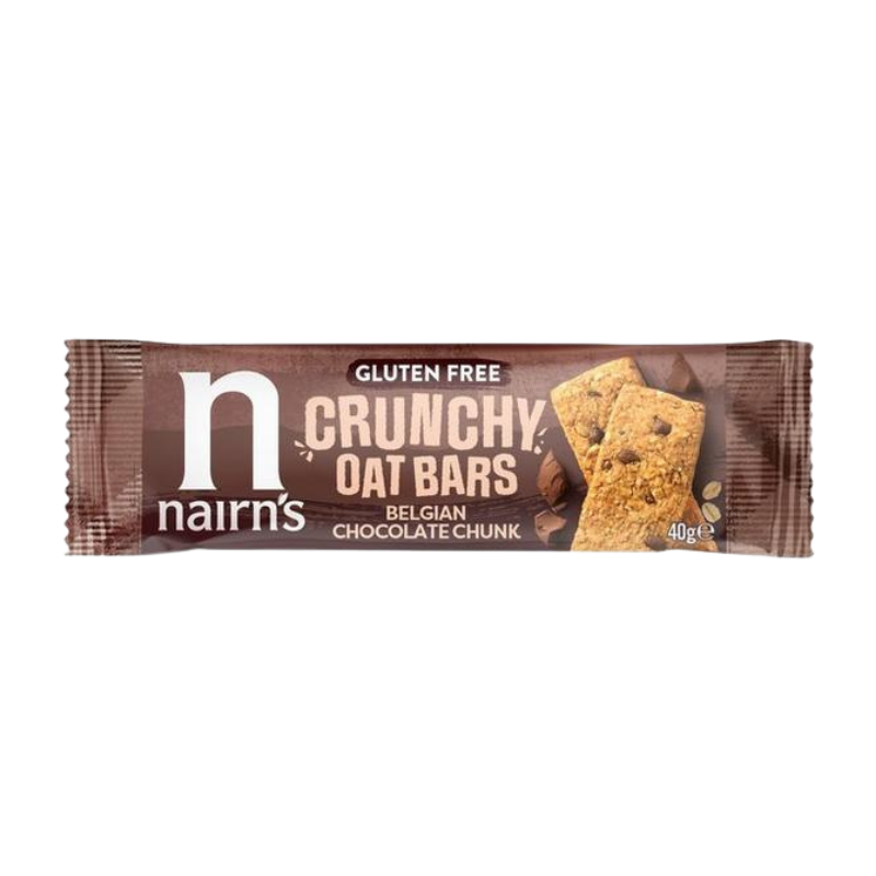 Nairn's Individually Wrapped Belgian Chocolate Chunk Crunchy Oat Bars - 48 x 40g - Gluten Free