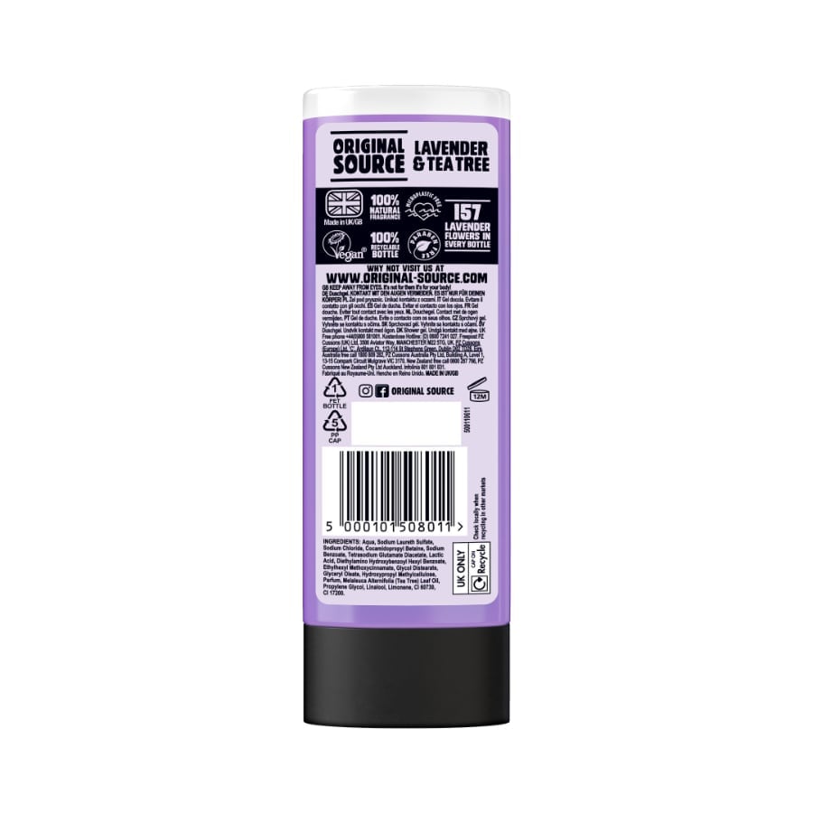 Original Source Lavender and Tea Tree Shower Gel 250ml - Case of 6