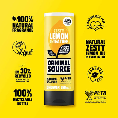 Original Source Lemon and Tea Tree Shower Gel 250ml - Case of 6