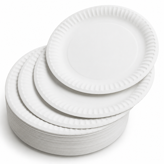 9" White Paper Plates 23cm - Pack of 100