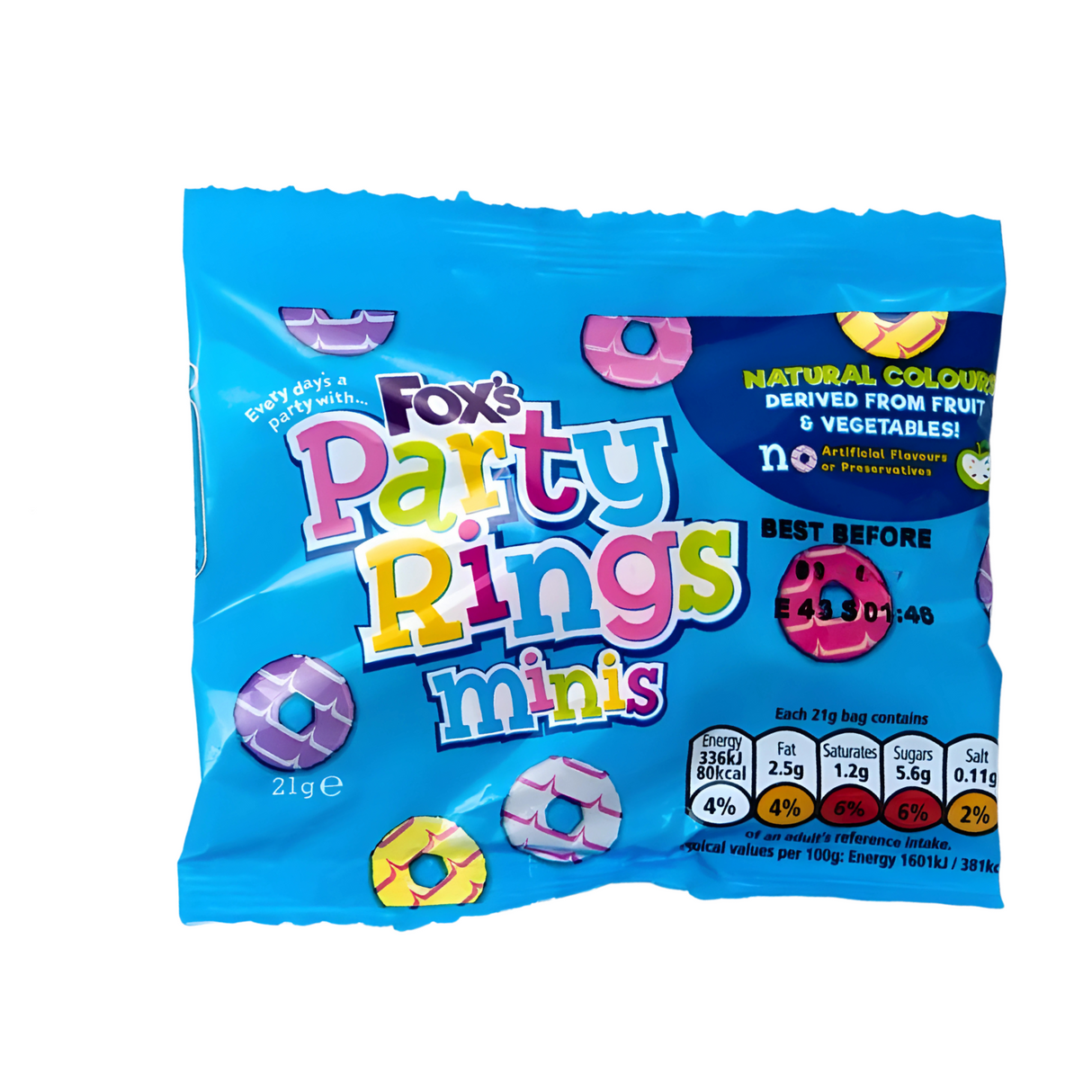 Fox's Mini Party Rings - Individually Wrapped Portion Packs 21g - (Box ...