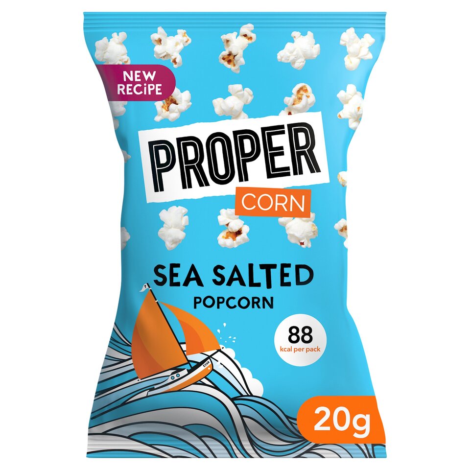 Propercorn Sea Salted Popcorn - Gluten Free, Vegan Friendly - 20g (Box of 24)