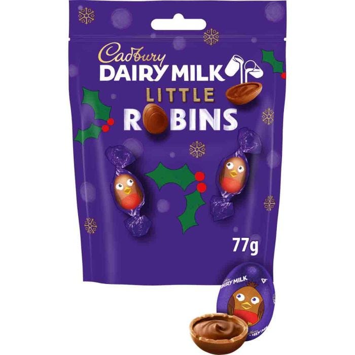 Cadbury Dairy Milk Little Robins 77g individual bag