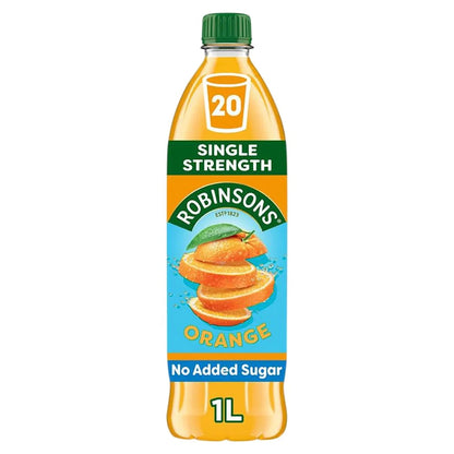 Robinsons Orange Single Strength Squash  - No Added Sugar | 1 Litre