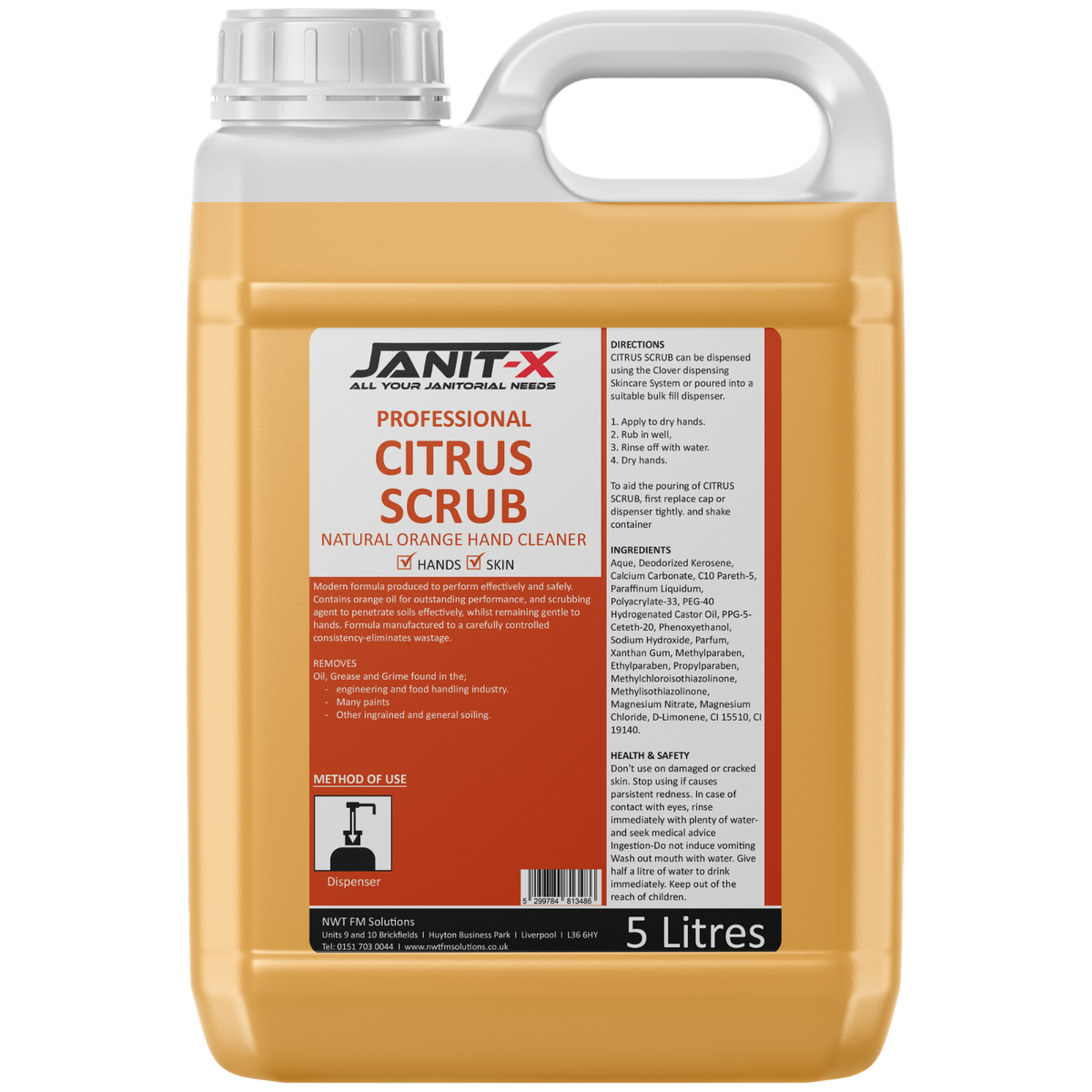 JANIT-X Professional Citrus Scrub Hand Cleaner 5 Litre