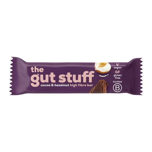 The Gut Stuff Cocoa & Hazelnut High Fibre Bar 35g - Box of 12