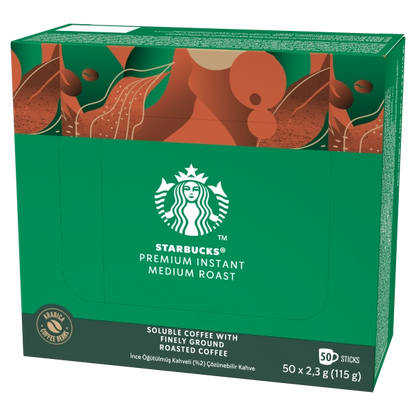 Starbucks Coffee Sachets - Premium Instant Medium Roast 2.3g (Pack of 50)