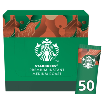 Starbucks Coffee Sachets - Premium Instant Medium Roast 2.3g (Pack of 50)