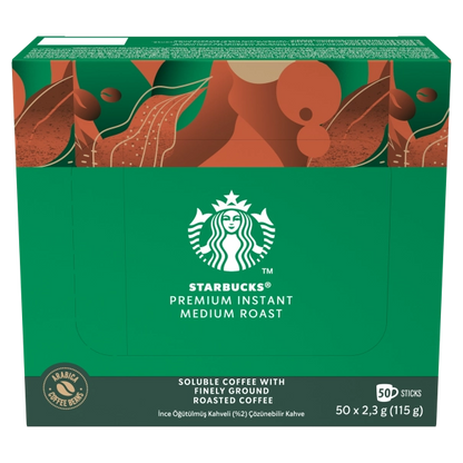 Starbucks Coffee Sachets - Premium Instant Medium Roast 2.3g (Pack of 50)