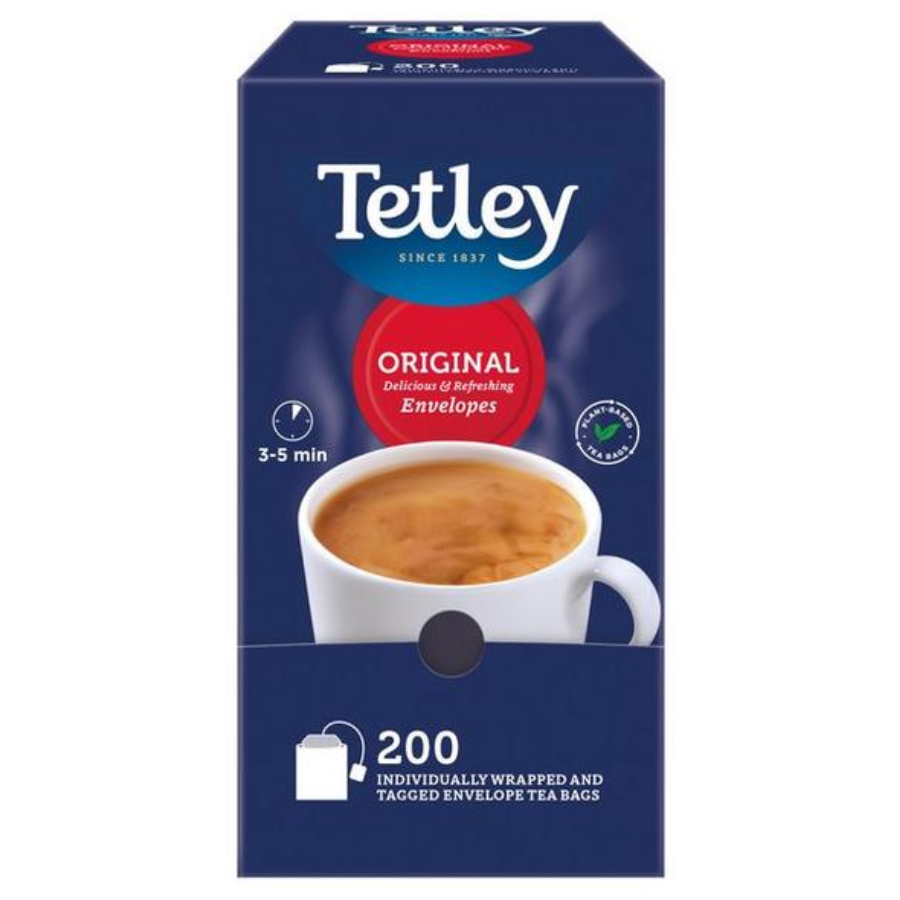 Tetley Tea: Envelope Tea Bags - 200 Individually Wrapped Bags