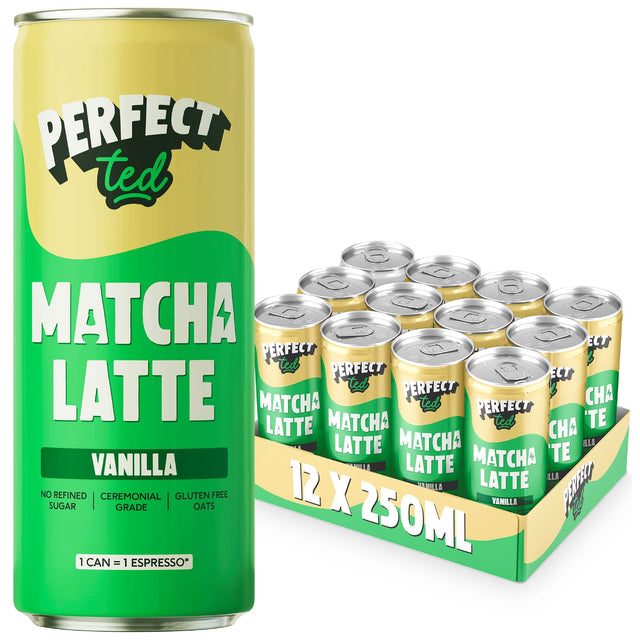 PerfectTed Matcha Latte Vanilla 250ml - Case of 12