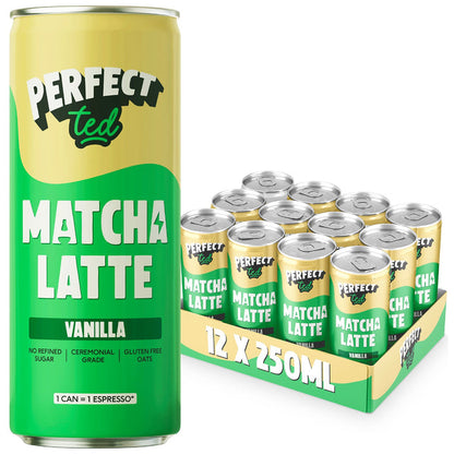 PerfectTed Matcha Latte Vanilla 250ml - Case of 12