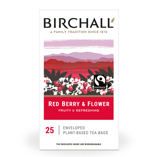 Birchall Tea - Individually Wrapped Red Berry & Flower Envelope Tea Bags (Box of 25)