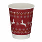 12oz Double Wall Christmas Coffee Takeaway Cups - Red Reindeer Christmas Design (Box of 500) (Code: XD04031XM)