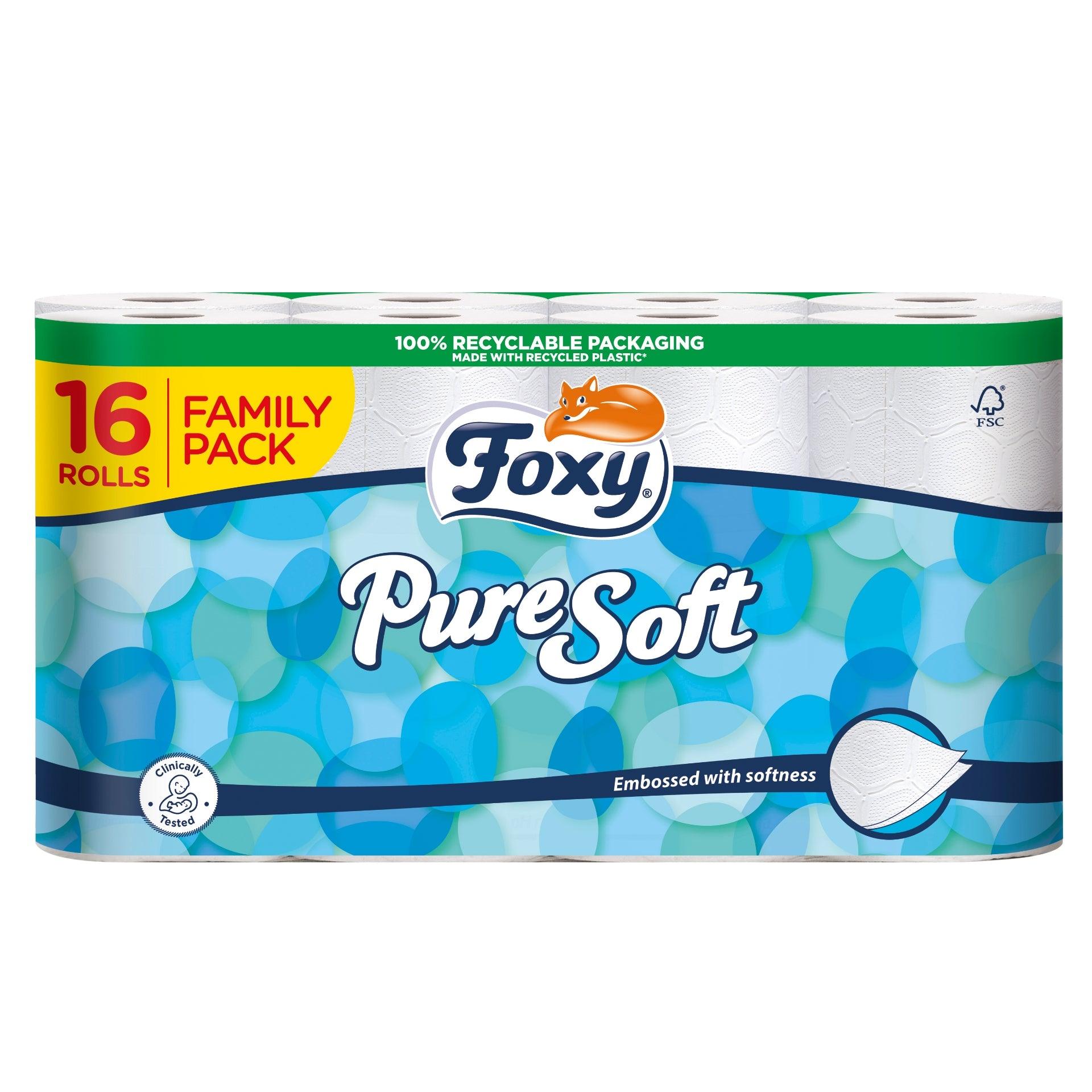 Foxy Pure Soft Toilet Roll 16 Pack - Vending Superstore