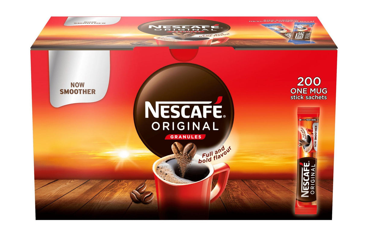 Nescafe Original: Individual Coffee Sticks / Sachet Portions - Pack Of 200 - Vending Superstore