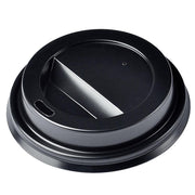 8oz Black Sip Through Lids For Takeaway Coffee Cups - (Pack of 100)