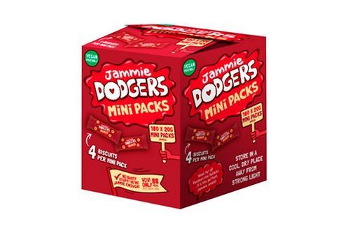 Jammie Dodgers Mini Bulk Box - 180 Individually Wrapped Biscuit Portion Packs (4 Biscuits) - 180x20g - Vending Superstore